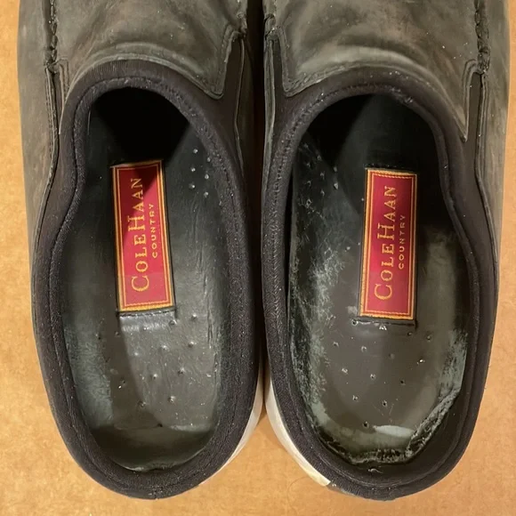 COLE HAAN country Leather slide Black sneaker Women 10 Nike air Bottom Clog - Picture 2 of 11